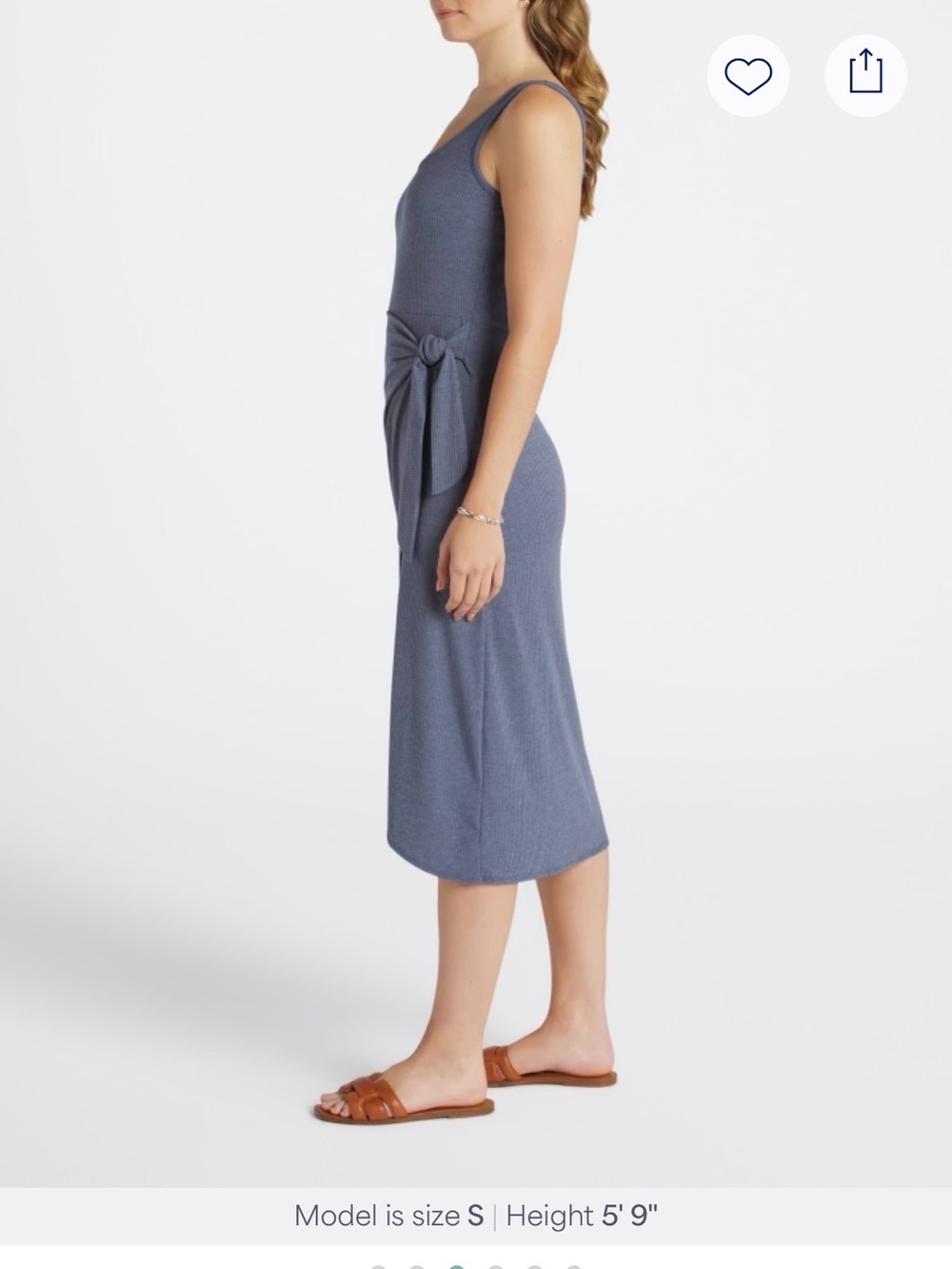 nine britton Amber Knit Midi wrap Dress in Slate Blue - Picture 4 of 12